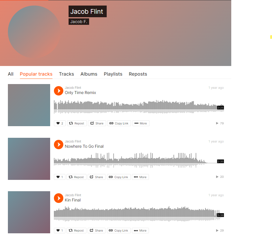 Soundcloud Site Screenshot